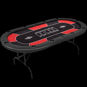 Mantel ovalado plegable de tela de esponja para mesa de Mahjong, Ajedrez, Texas Poker, con soporte de madera y hierro, para fichas de juego. - Product Image 5