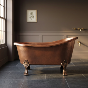 Baignoire artisanale en cuivre pur avec finition martelée pour une décoration de salle de bain de luxe - Artisanat indien - Product Image 3