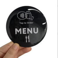 Autocollant de table NFC en acrylique avec logo personnalisé, menu numérique intelligent, étiquette adhésive pour restaurant, café, commande sans contact, plaque imperméable