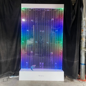 Pantalla y divisor de ambientes con pared de burbujas de agua y luz LED RGB para iluminación de pared en habitaciones de hotel - Product Image 5