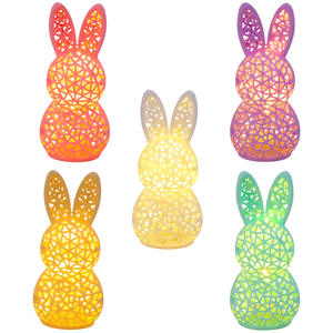 Lámpara LED de Conejo Hueco de Pascua, Lámpara Nocturna de Conejo Iluminada Impresa en 3D, Decoración Festiva para el Hogar - Product Image 1