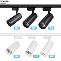 Spot Lumineux sur Rail RONSE 40W COB LED Moderne, Angle de Faisceau 24°, Orientable 360°, Boîtier en Fer Biphasé, Garantie 2 Ans, 4000K, pour Salle à Manger