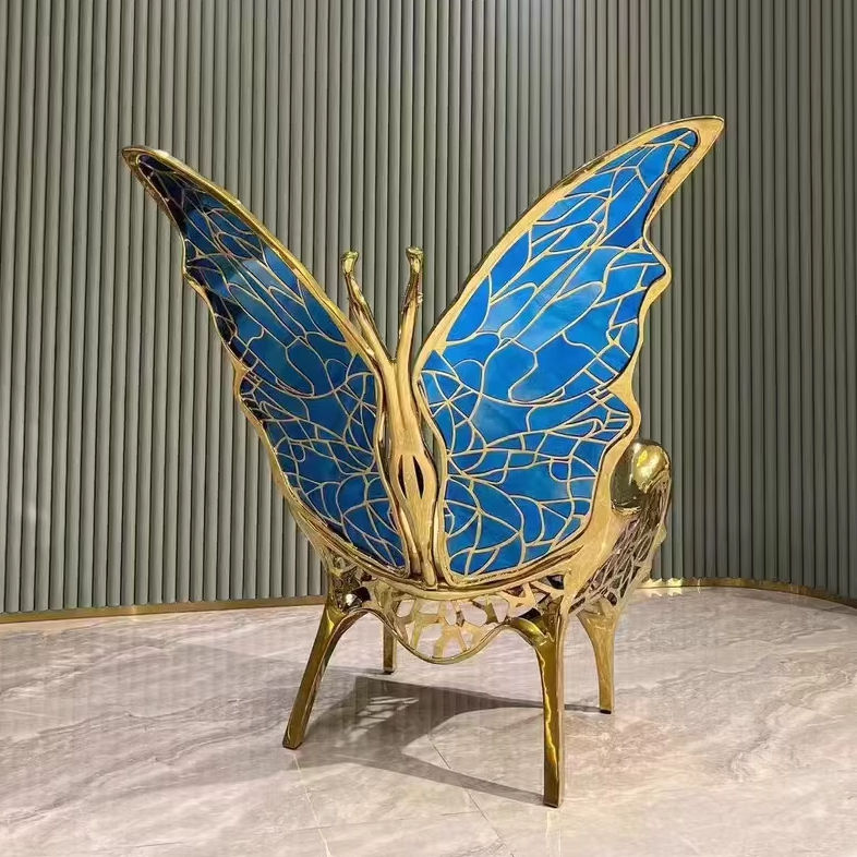 Blue Butterfly Chair Stylish Foldable Design