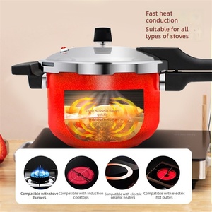 Casserole à pression en acier inoxydable pour la maison, 5 L, revêtement antiadhésif, base multicouche, poignée en silicone, compatible gaz et induction - Product Image 2