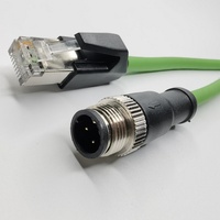 Conector CAT6 M12 Codificado D de 4 Pines Macho a Hembra a RJ45, Cable Ethernet Industrial Profinet, Arnés de Cables Blindado