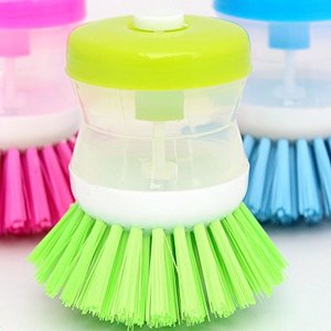 Wholesale Mini Household Kitchen Cleaning <b>Brush</b> Soft Bristle Dish Soap Dispensing Palm Scrubber Eco-Friendly PP Material Pot - Product Image 3