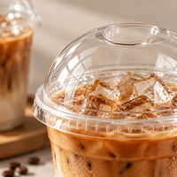 Gobelets en plastique transparent PET avec couvercles plats, impression personnalisée, 16 oz, pour café glacé, vente en gros pour les cafés, à emporter, restaurants