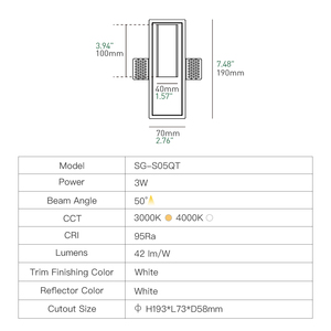 Lámpara LED XRZLux para Escaleras, 3W, Empotrada en Yeso, para Sala de Estar, Pasillo, Pared de Fondo, Interior, de Aluminio, Lámpara de Esquina - Product Image 4