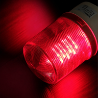 Luz de Señalización Intermitente LED Roja Pequeña de 12V/24V/220V con Alarma Sonora, IP65, Luces Indicadoras de Plástico para Equipos Mecánicos