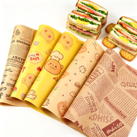 Kertas Pembungkus Sandwich Ramah Lingkungan, Biodegradable, Anti Minyak, Food Grade, Cetak Sesuai Pesanan untuk Sushi, Burger, Roti