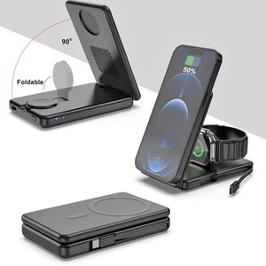 Cargador inalámbrico magnético 3 en 1 de 5000mAh, baterí<span class=keywords><strong>a</strong></span> de repuesto externa <span class=keywords><strong>auxiliar</strong></span> para <span class=keywords><strong>iPhone</strong></span> 16 15 14 13 Pro Max Apple Watch - Product Image 3
