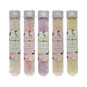 Marque privée Sel de mer au citron Sel de bain Bougie Coffret cadeau Soulagement des allergies Corps Spa avec une belle relaxation infusée d'ambre - Product Image 1