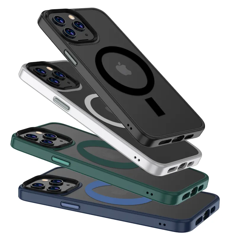 2022カスタムロゴマットフロスト携帯電話ケースforiPhone 13 Magsafe用磁気iPhone14 ProMax用耐衝撃性バックカバー