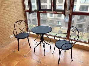 Set di Tavoli e Sedie da <span class=keywords><strong>Esterno</strong></span> in Ferro a Tre Colori Combinati <span class=keywords><strong>per</strong></span> Balcone, Tempo Libero e Caffetteria - Product Image 2