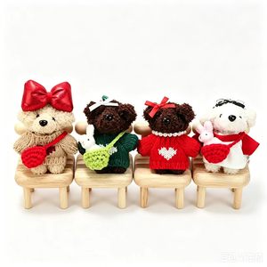 jinbiao Korean Style Keychain <b>Cute</b> Mini Cartoon Plush <b>Bear</b> Doll Phone Case Climbing Rope Bag Purse Pendant Charms Christmas - Product Image 5