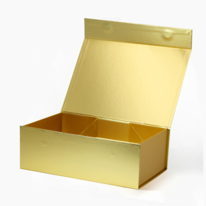 Boîte cadeau magnétique de luxe A4 couleur or foncé, boîte d'emballage cadeau pliable avec couvercle magnétique - Product Image 3