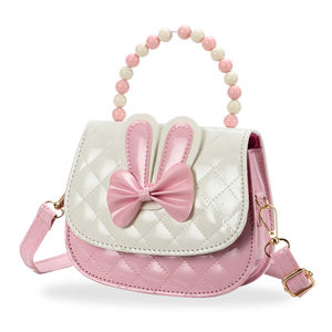 Bolso cruzado para niños, Mini bolso de mano con cuentas y lazo a la moda - Product Image 5