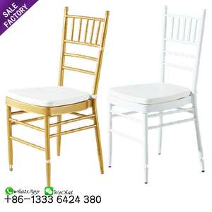 Chaise de réception de mariage, de banquet, de cérémonie, de fête, empilable, en métal blanc, à prix avantageux - Product Image 1