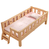 Lit superposé pour enfants en bois massif avec barrière de sécurité, design minimaliste moderne pour les tout-petits, fabriqué en Chine
