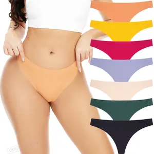 Seamless Thong Rib Fabric Female Tanga For Ladies Bikini Bonding G-String Calcinha Fio Dental Women Thong Underwear