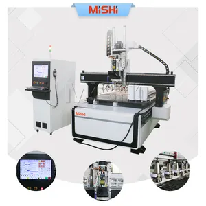 Çin 1325 CNC ahşap işleme makinesi Atc gravür kesme 4 eksen CNC Router