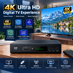 Récepteur TV numérique 4K <span class=keywords><strong>AC3</strong></span>/AC4 TNT MPEG-4 DVB-T2 STB Quad Core avec fonctions PVR Décodeur DVB T2 - Product Image 1