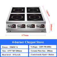 Cuisinière à induction électrique multi-brûleurs In-Smart 220V 3500W en acier inoxydable, équipement de cuisine commercial à conversion de fréquence