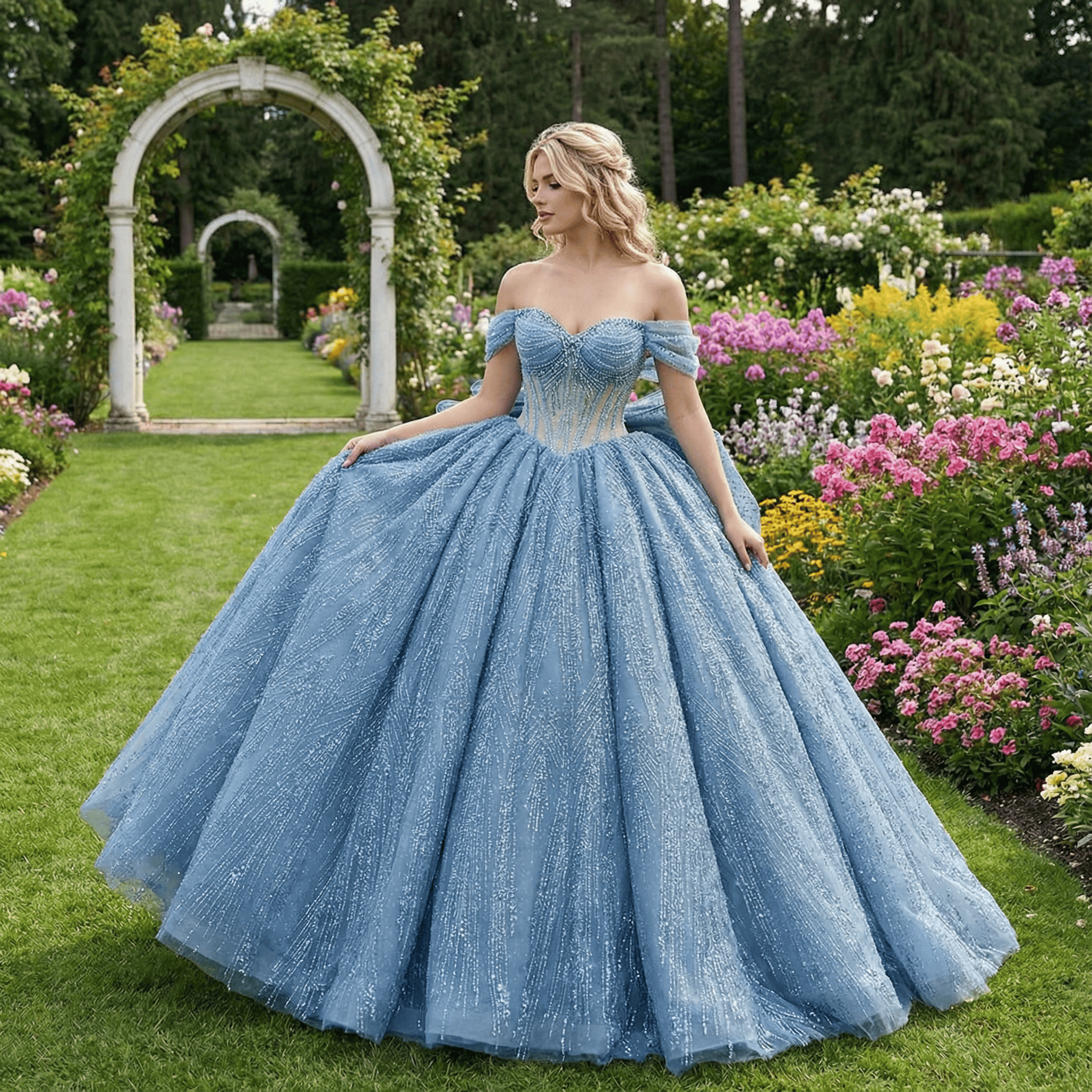 Elegant Sky Blue Maternity Dresses for Photo Shoots