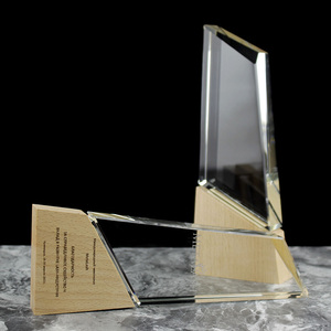 Novedoso Trofeo en Blanco de Madera y Cristal para Grabado y Sublimación, Premio para Ceremonias, Eventos Deportivos y Regalos - Product Image 5