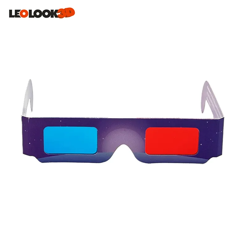 Stampa personalizzata rosso blu 3D occhiali di carta in cartone 3D occhiali da gioco per Computer telefono TV