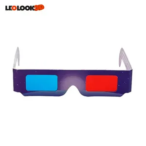 Kacamata 3D cetak kustom kacamata kertas merah biru kardus 3D kacamata Game untuk telepon komputer TV