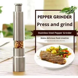 Moulin à poivre manuel portable en acier inoxydable pour épices, sel et barbecue – Vente en gros - Product Image 1