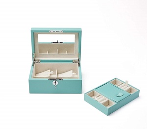 Custom Retro <strong>Lockable</strong> Large Mirrored <strong>Jewelries</strong> Storage Holder Leather <strong>Jewelry</strong> <strong>Box</strong> With Key - Product Image 5