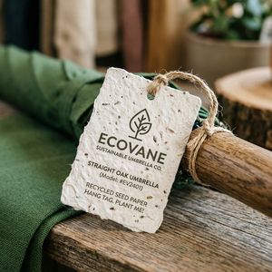 Ombrello Dritto Ecologico Sostenibile in Fibra di Vetro con Certificazione GRS, Personalizzabile con Logo, Manico in Legno, Protezione Solare - Product Image 4