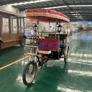 2026 High Quality Human Tricycle Sightseeing Car Passenger Car Cycle Rickshaws for Sale Rickshaw Retro <b>Pedal</b>-powered Tricycle - Product Image 5