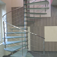 Escalier en colimaçon en acier carbone de haute qualité, diamètre sur mesure, pour usage intérieur et extérieur