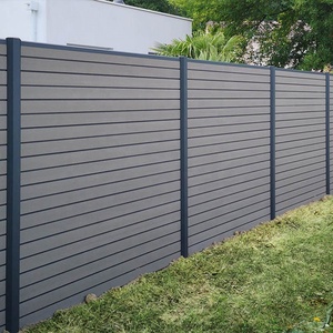Panneau et poteaux de clôture Wpc 3D de confidentialité en composite Design horizontal moderne Panneaux de clôture à lattes en aluminium 6x8 - Product Image 6