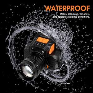 Sensor <strong>Headlamp</strong> Rechargeable Waterproof LED <strong>Headlamp</strong> Long Range with <strong>Power</strong> Display 3 Modes Zoom Adjustable <strong>Miner</strong> Head Flashlight - Product Image 4