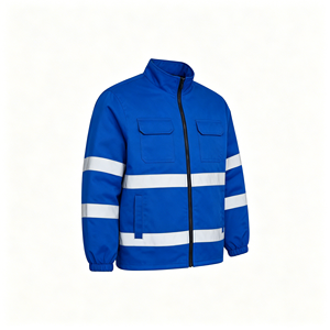 Veste de sécurité réfléchissante haute visibilité pour hommes |   Vêtements de travail durables à blocs de couleurs pour la construction, l'assainissement et les travaux routiers - Product Image 1