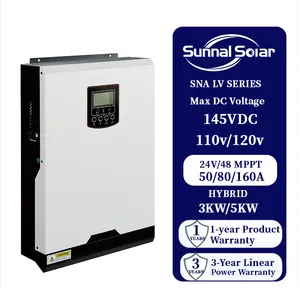 Onduleur solaire hors réseau Norme américaine 110V 120V Sortie 1,6 KW 3KW 3000W 5KW 5000W Onduleur solaire hybride