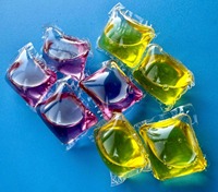 Capsules de lessive jetables de haute qualité OEM, perles de détergent, capsules de lavage en gel transparent, conteneur de liquide décontaminant