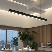 Prix d'usine, luminaire linéaire LED encastré en surface IP20 PC 48W pour salon, bureau, intérieur