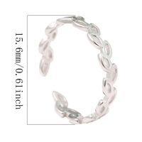 Bague d'orteil ajustable en argent sterling 925, style boutique, motif feuilles d'olivier tressées, bijou de pied pour la plage
