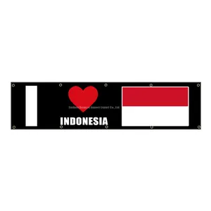 Pengiriman cepat 2x8ft saya Cinta INDONESIA 100% bendera spanduk poliester