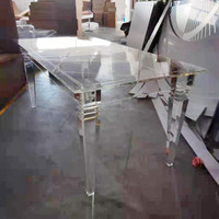 Transparente Rechteckige Moderne Design-Hochzeitstische aus Acryl für Bankette mit 4 Beinen