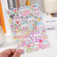 Kit d'autocollants en film laser à motifs de dessins animés mignons pour enfants, pour la décoration DIY de carnets, bouteilles d'eau et téléphones