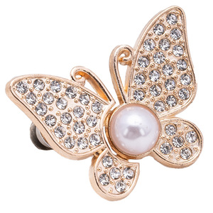 Broche de Mariposa de Perlas <span class=keywords><strong>con</strong></span> Baño Metálico, Cinturón Ajustable de Aleación y Botones Desmontables, Tamaño Ajustable para la Circunferencia de la Cintura - Product Image 4