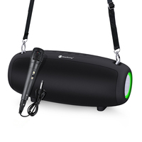 1 Microphone sans fil KTV portable NR6018M 14W avec LED RGB, amplificateur de musique HIFI, enceinte en tissu, Bluetooth, étanche aux éclaboussures pour la maison