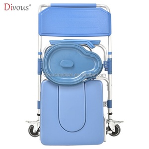 Professional <b>Folding</b> <b>Commode</b> Chair With Wheels Old Man Toilet Chair Bathroom Toilet Seat - Product Image 6