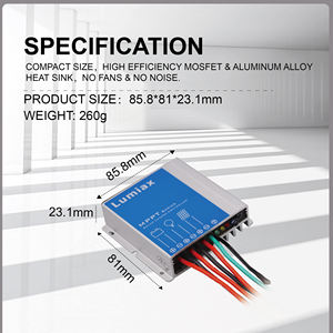 Contrôleur solaire MPPT série Lumiax SMR-MPPT IP67 CE RoHS 10A 15A 20A 12V 24V Affichage LED Puissance PV maximale 130W-520W Contrôleur domestique - Product Image 5
